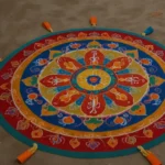 uma mandala de areia budista. mandalas no budismo