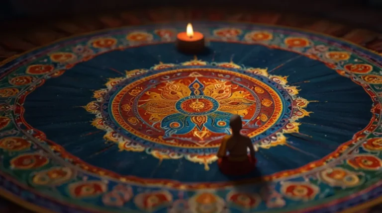 Close numa mandala budista.